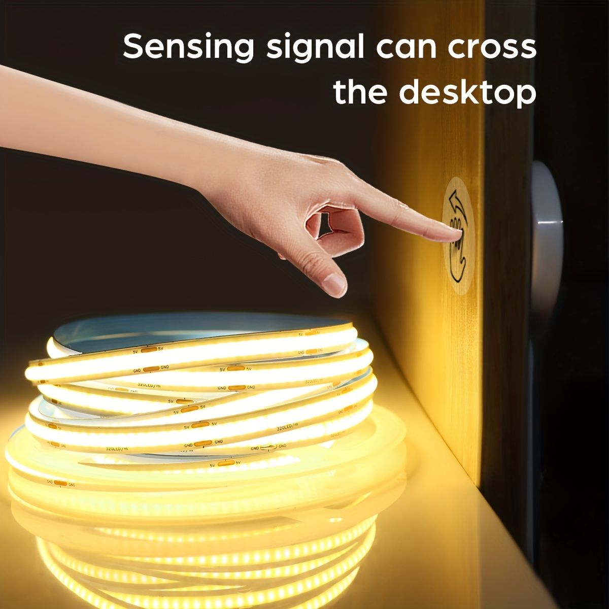 5V COB LED Strip Light with Hand-Sweep Motion Sensor And Touch Dimming Switch view 2