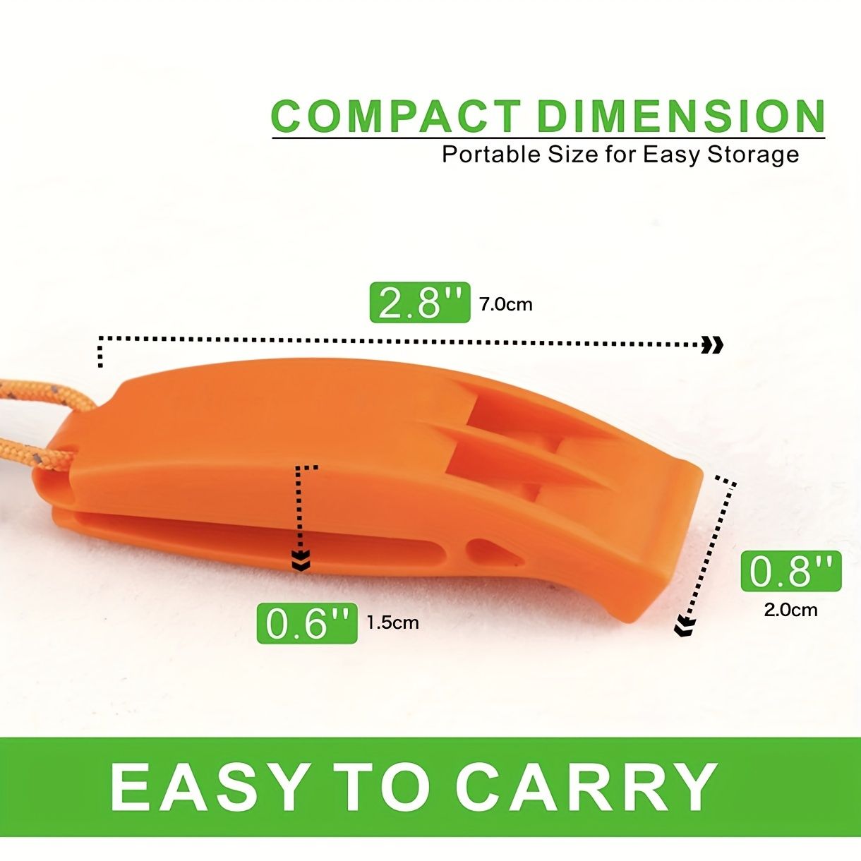 2pcs PP Material Dual-Chamber Emergency Whistle with Lanyard for Safety Camping view 3