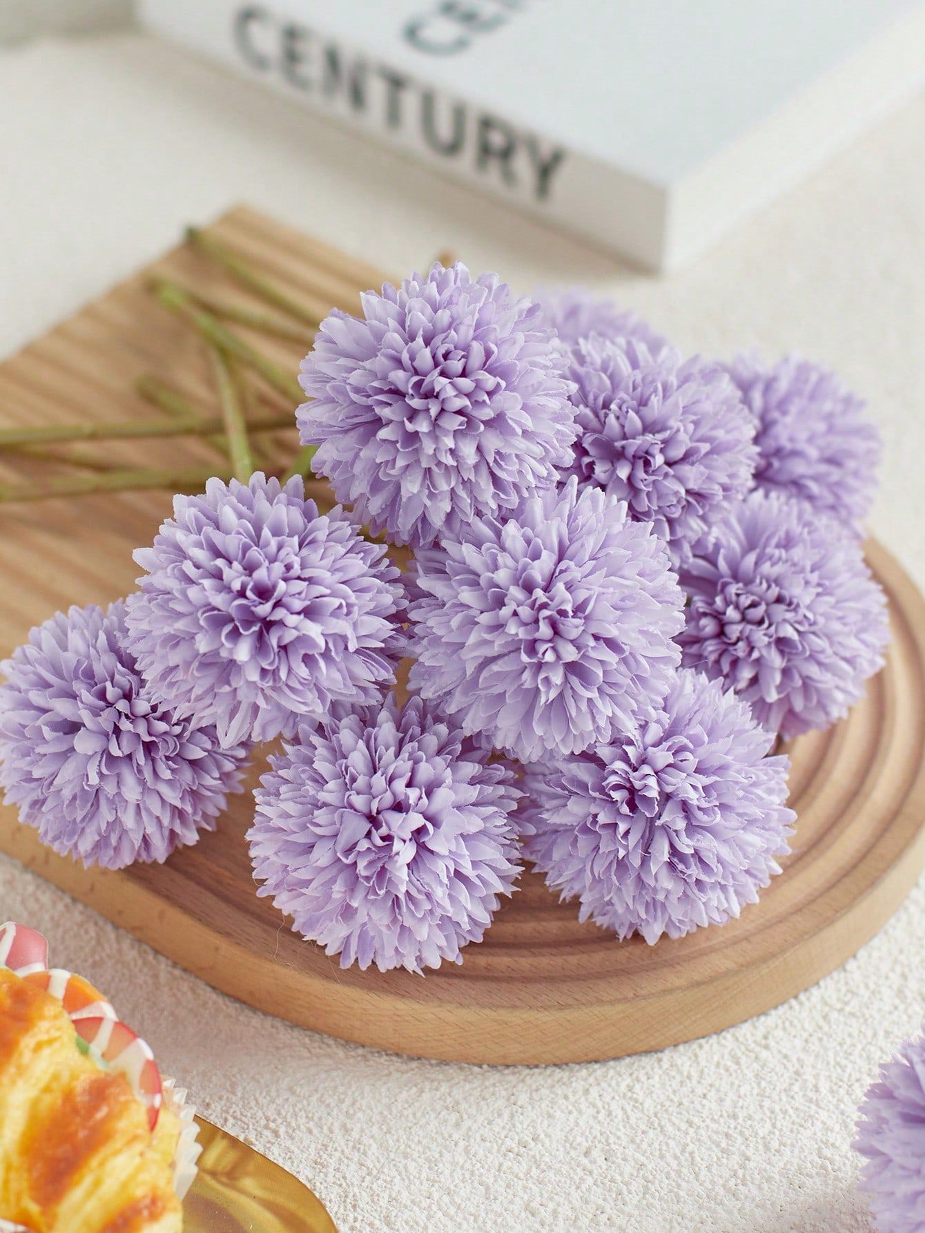 16pcs Artificial Chrysanthemum Ball Flowers Dandelion Hydrangea Arrangement