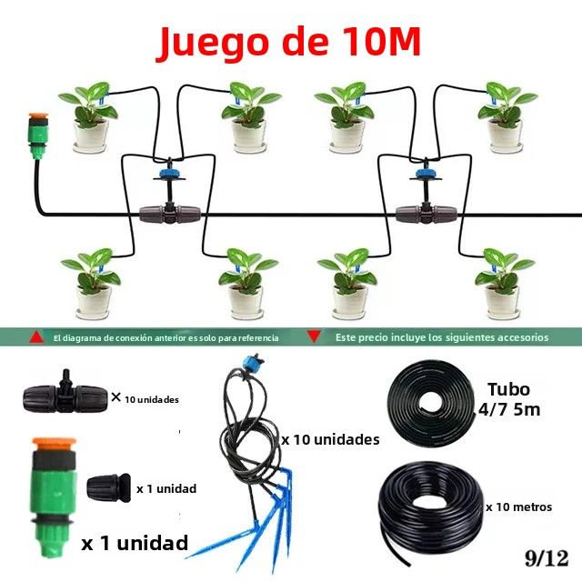 Drip Irrigation Kit for Garden and Patio with 4 Paths and 8L Automatic for