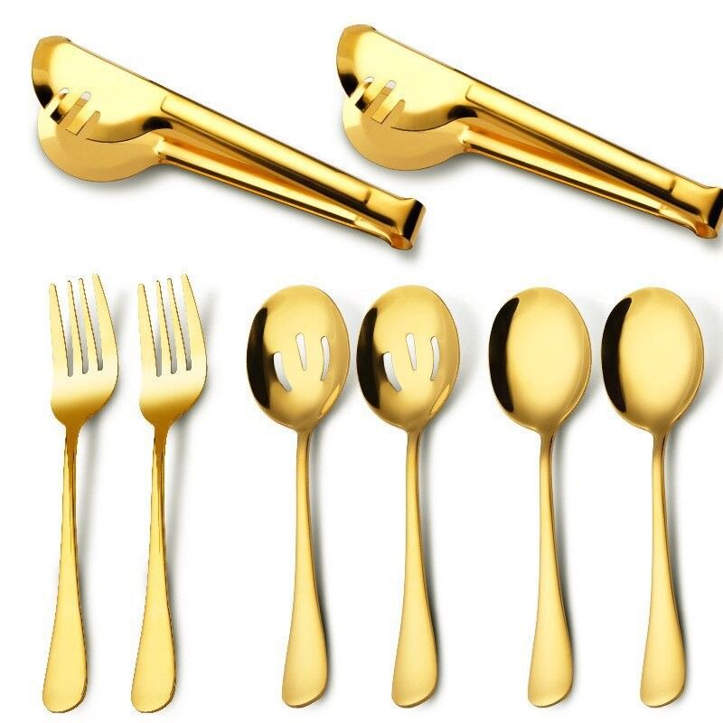 8Pcs Stainless Steel Serving Utensil Set view 3