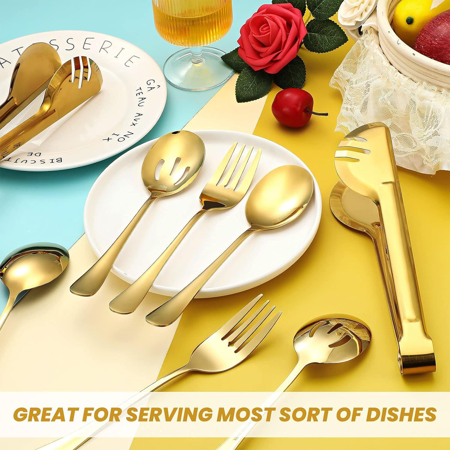 8Pcs Stainless Steel Serving Utensil Set view 5