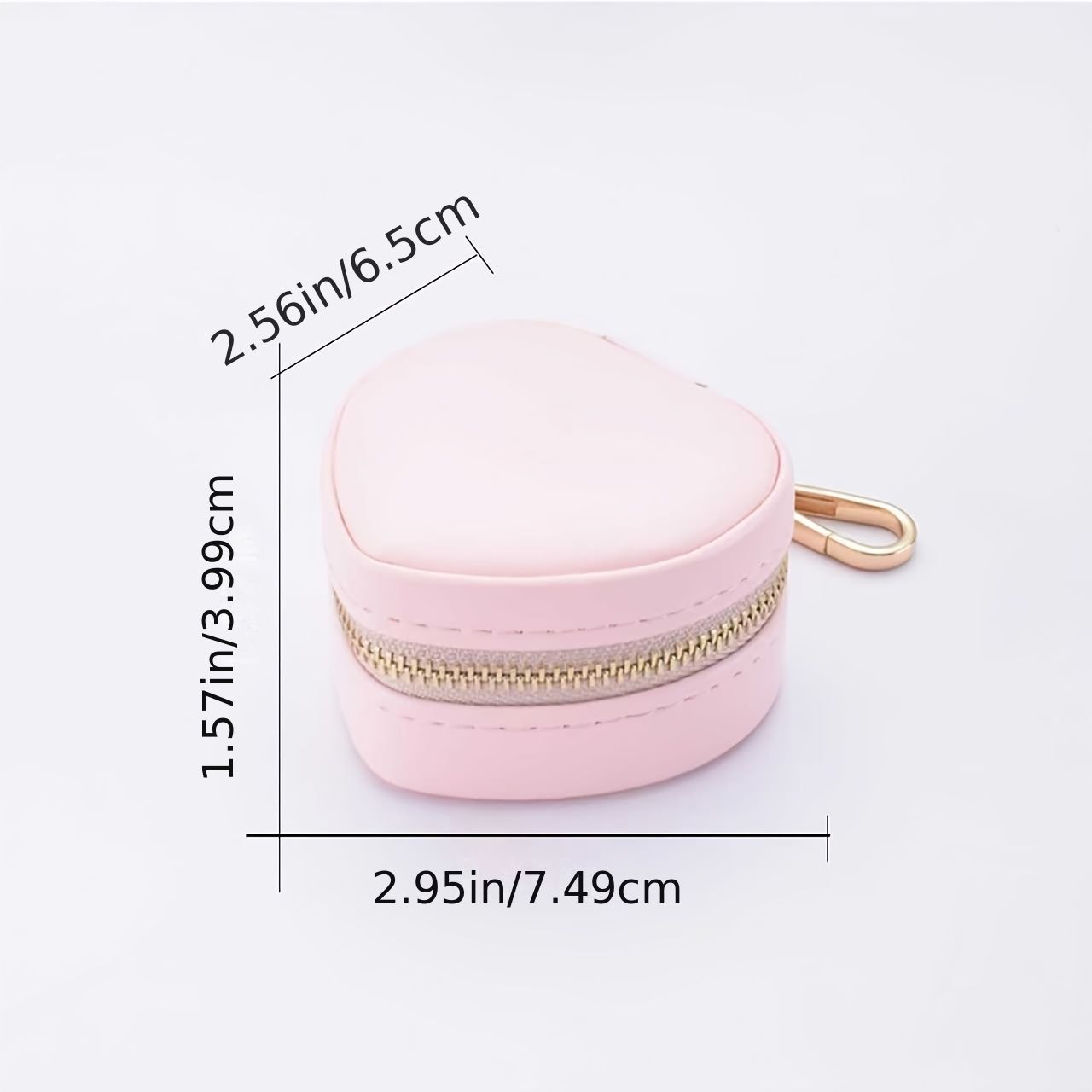 1pc Mini Heart-Shaped Jewelry Box with Keychain view 3