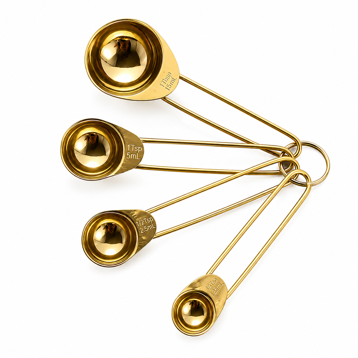 4-Piece Gold Stainless Steel Measuring Spoons Set – Durable and Stylish — image 1