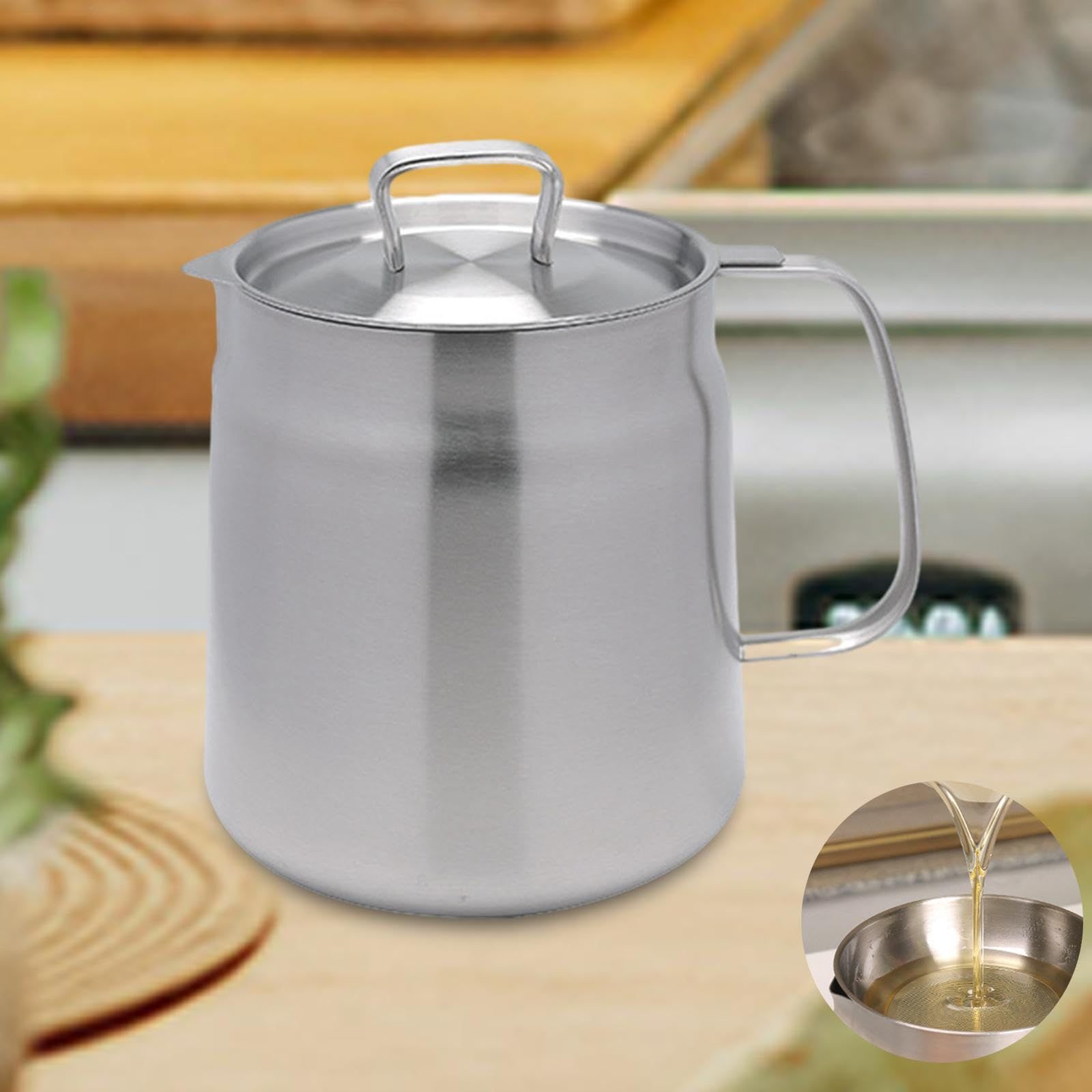 Grease Container Can No Drip for Filter Residue Household Oil Pot Filter view 2