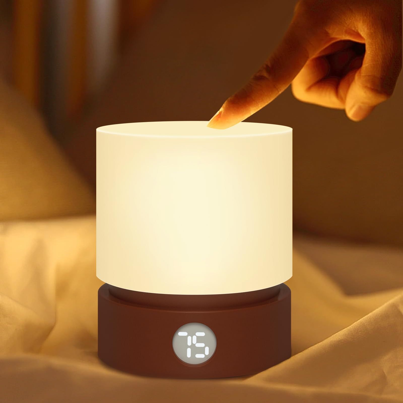 Small Table Lamp, Portable Dimmable Night Light with Timer for Kids 3000k Warm view 3