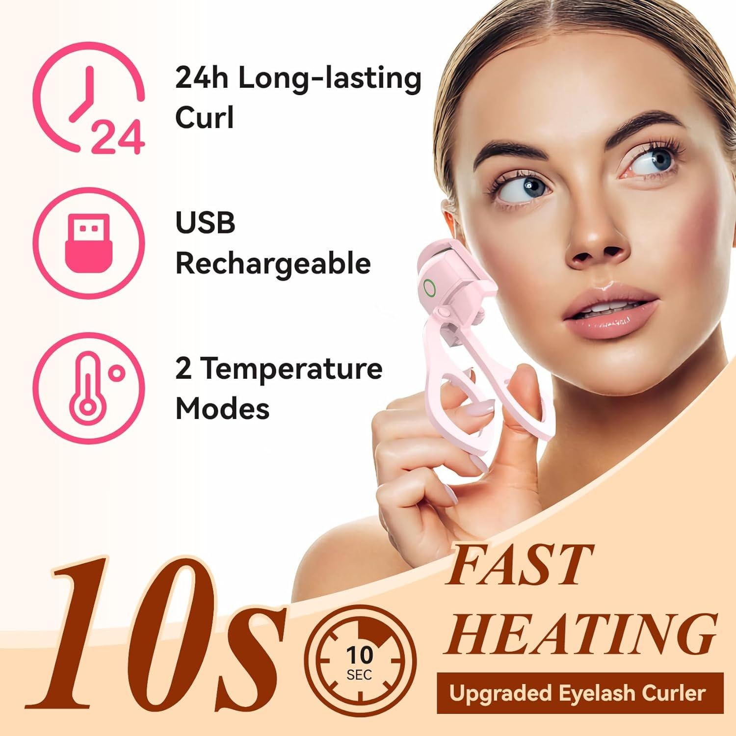 Heated Eyelash Curlers, Rapid Heated Lash Curler, for Long Lasting with — image 1