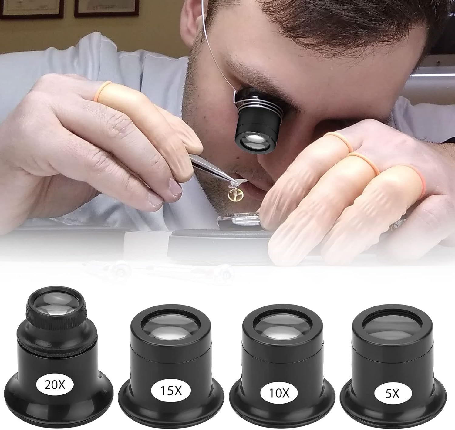 4Pcs Eye Loupe Magnifier Magnifying Glass view 2