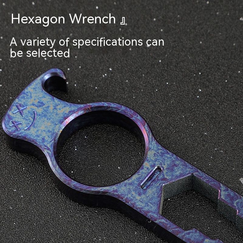 Titanium Pry Bar Bottle Opener Crowbar Wrench Screwdriver Compact Size EDC view 2