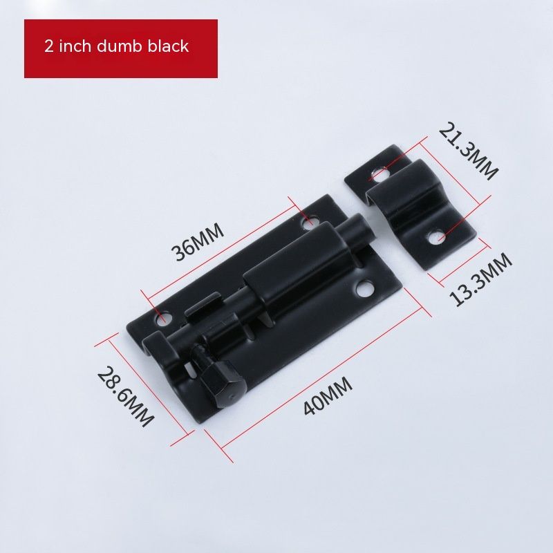 Black Barrel Bolt Lock Aluminum Alloy Slide Bolt Latch 2 Inch Door Latch Lock view 2