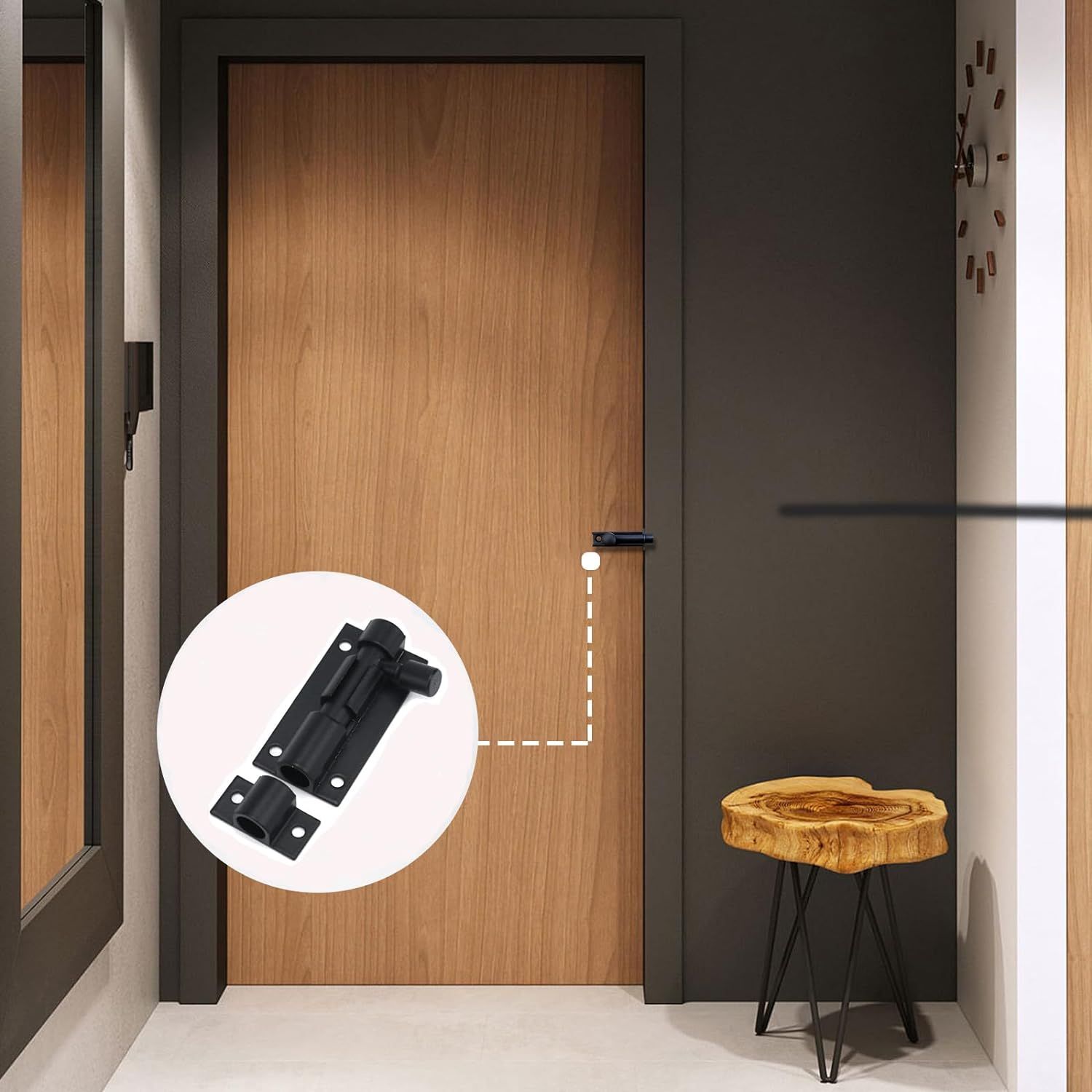 Black Barrel Bolt Lock Aluminum Alloy Slide Bolt Latch 2 Inch Door Latch Lock view 3