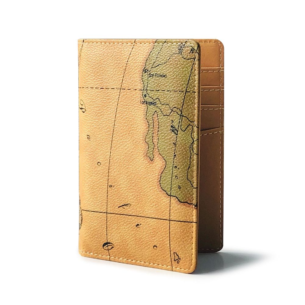 World Map 3D Passport Holder Cover Case PU -Leather Credit Cards Protection view 3