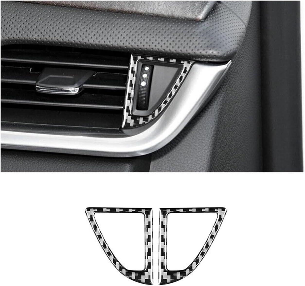 Car Carbon Fiber Center Console Decals Air Conditioner Outlet Cover Sticker view 3