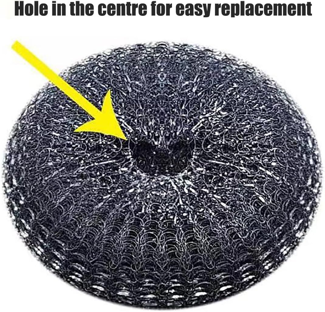 Long Handle Wire Cleaning Balls Steel Wool Pan Sponge Metal Dish Scrubber Pot view 3
