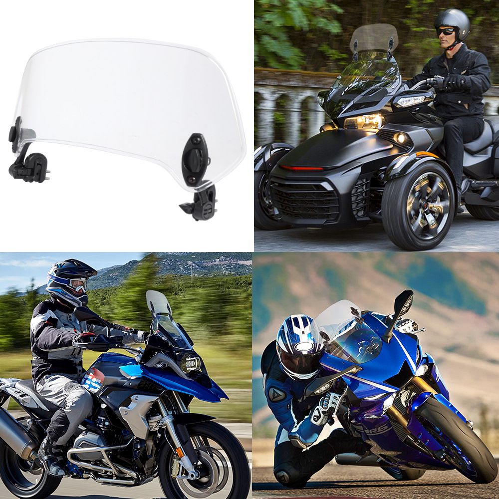 Motorcycle Windshield Extension Universal Adjustable Airflow Windscreen Wind view 4