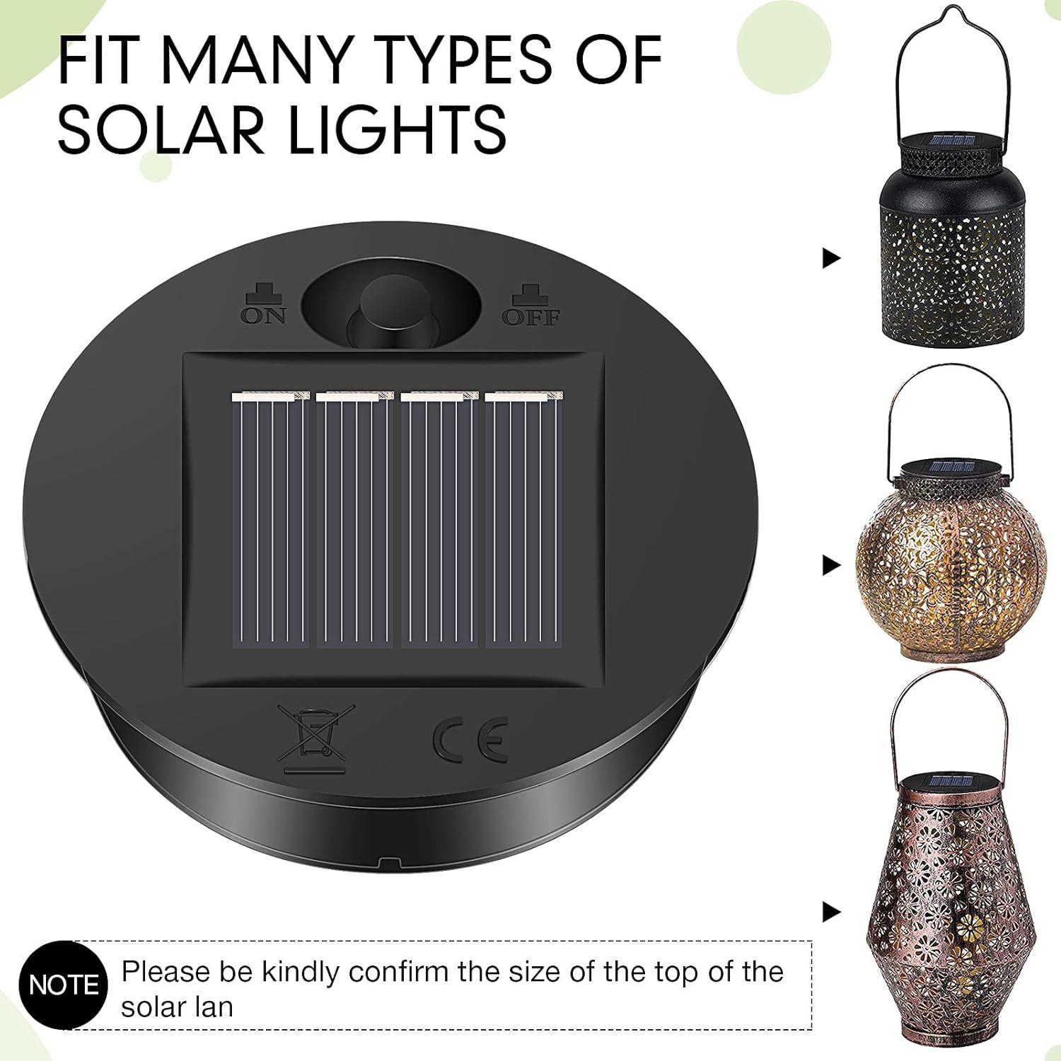 6 Pieces Solar Lights Replacement Top 7 Lumens Solar Lantern Parts LED Solar view 4