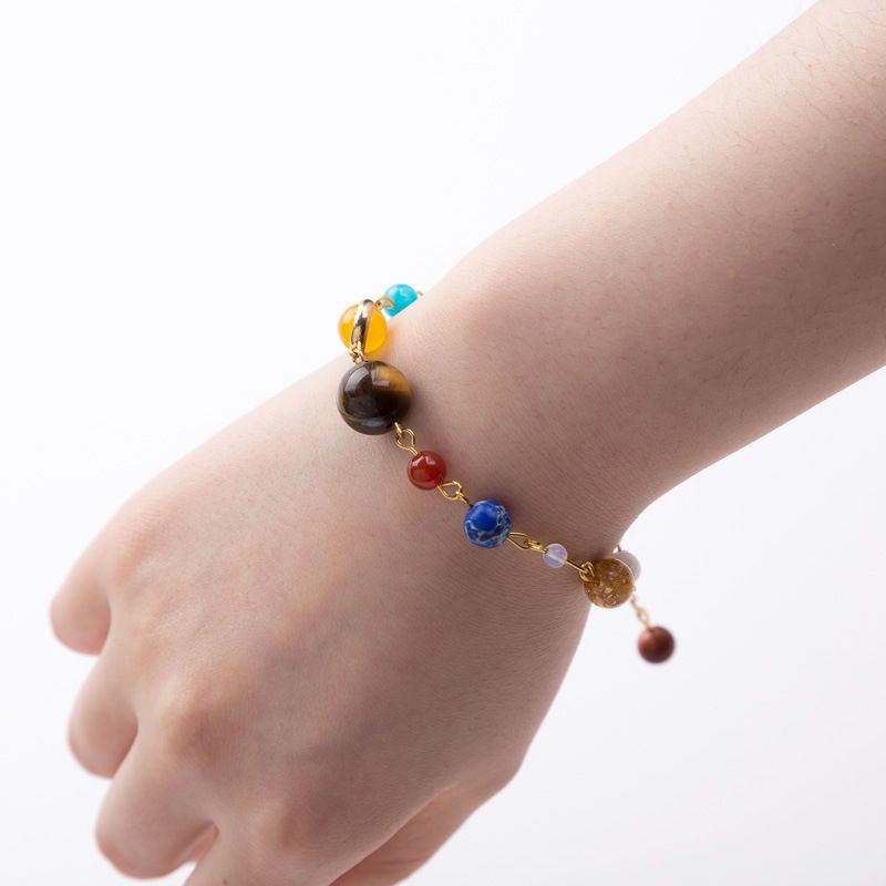 Women Solar System Bracelet Stretch Bracelets Universe Galaxy The Eight view 4