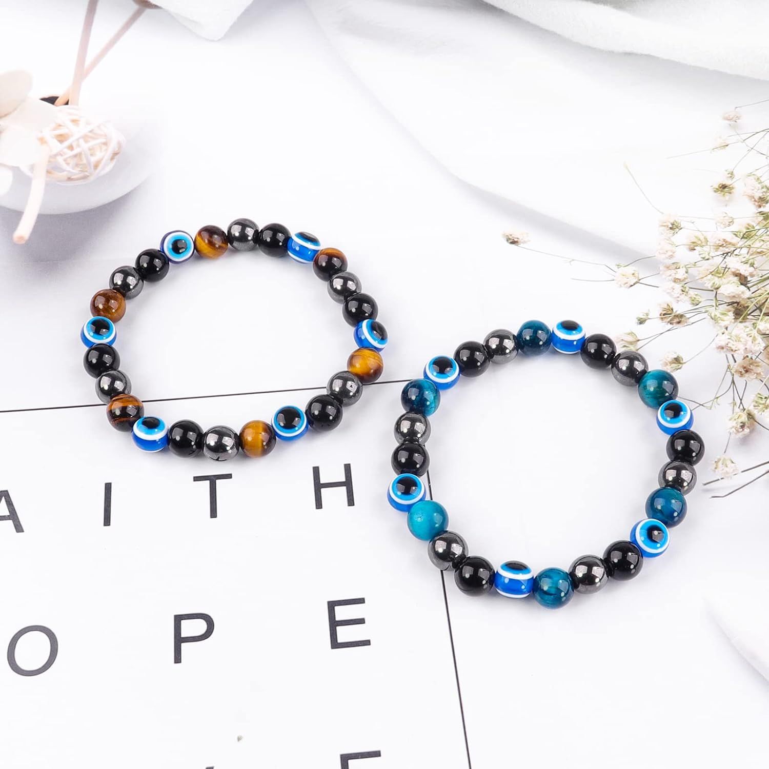 Triple Protection Bracelet bracelet and Black Beads Bracelet for Men Women view 3