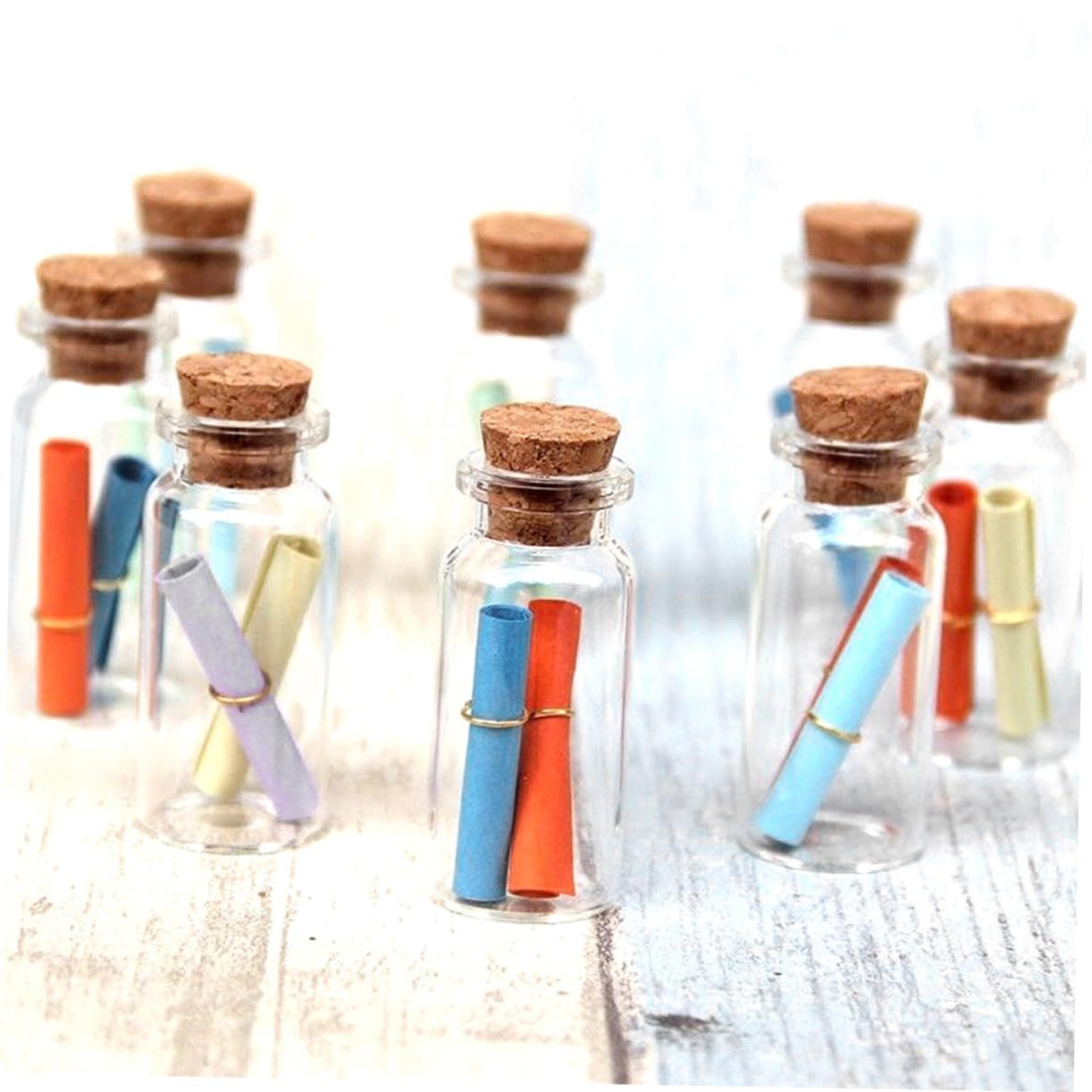 50pcs Perfume Bottle Vials Mini Jars Glass Glass Bottles Clear Glass Cork Jars view 4