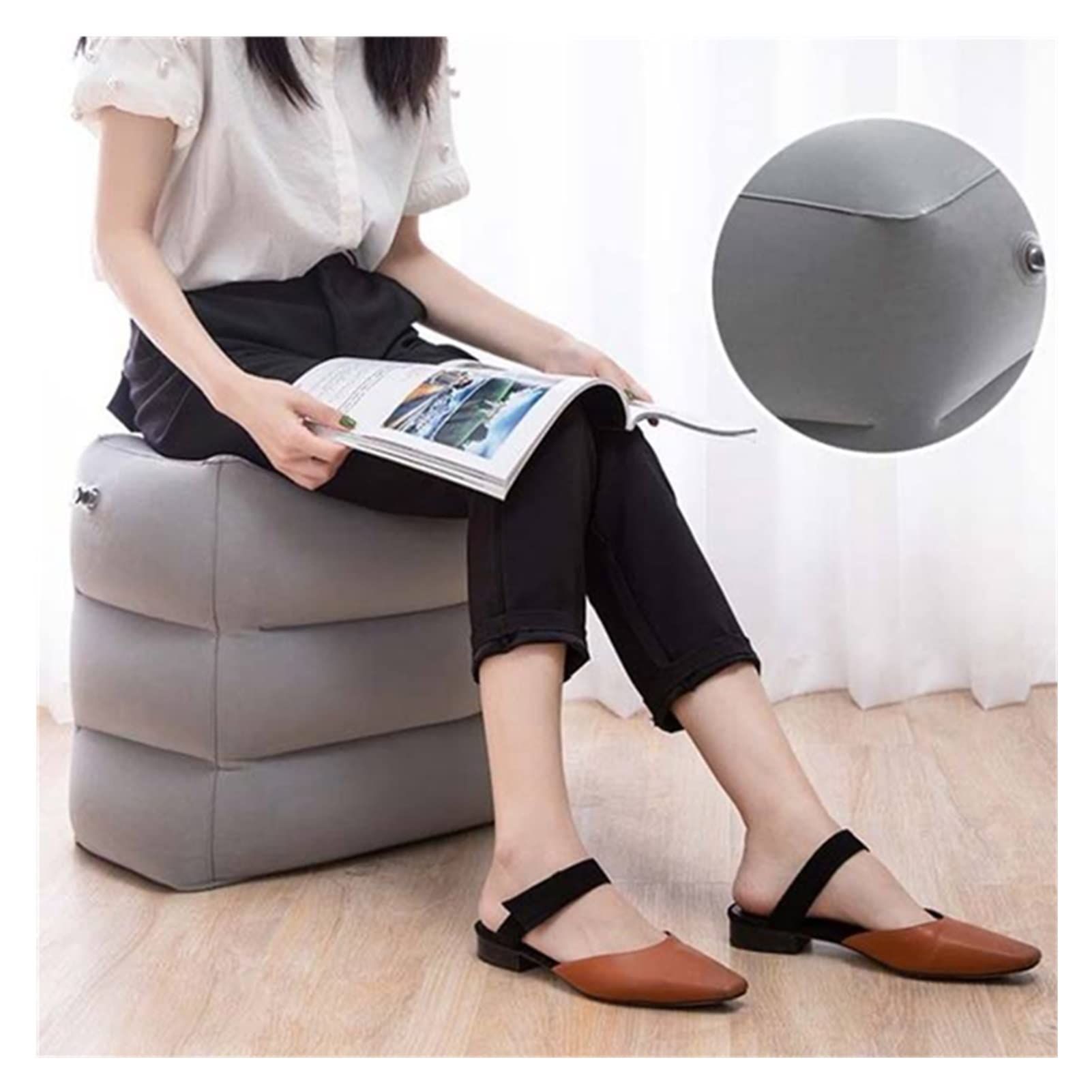 Footrest Pillow Aeroplane car Bus Pillow Inflatable Travel footrest Pillow — image 1