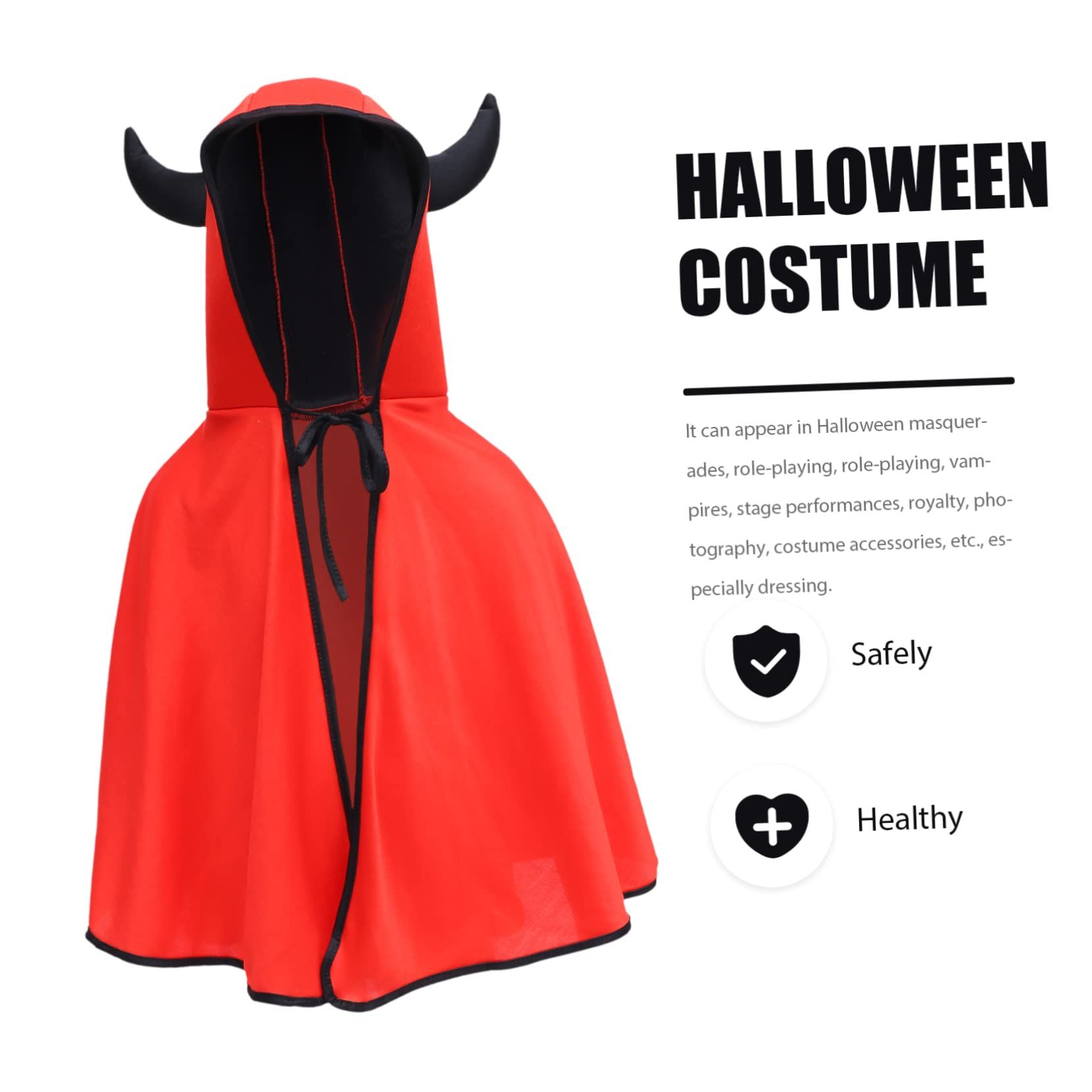 1pc Horn Cloak Boys Suits Halloween Costumes Witch Costume Halloween Costumes view 2
