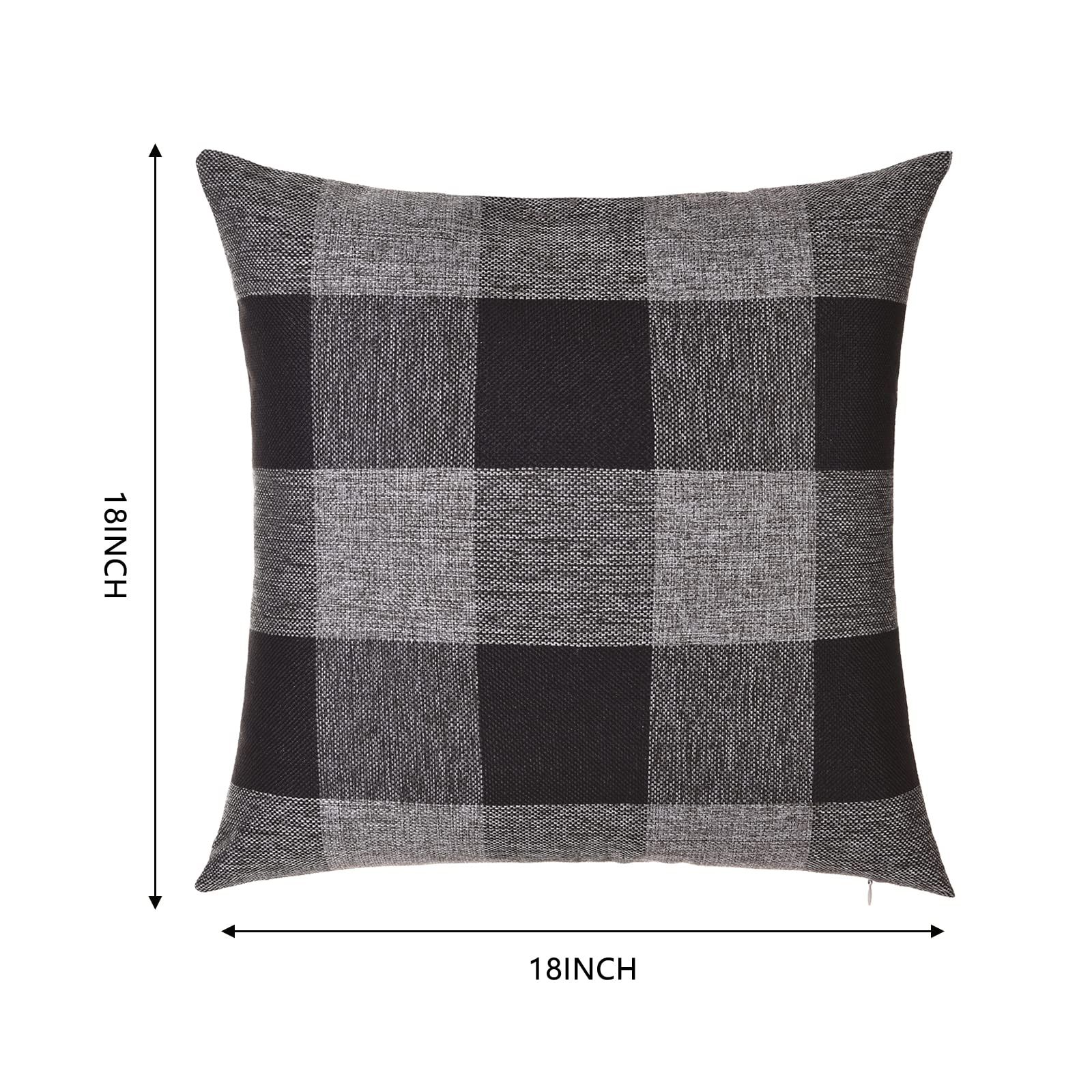 Set of 2 Buffalo Check Plaid Pillow Covers Farmhouse Rustic Pillow Cases view 4