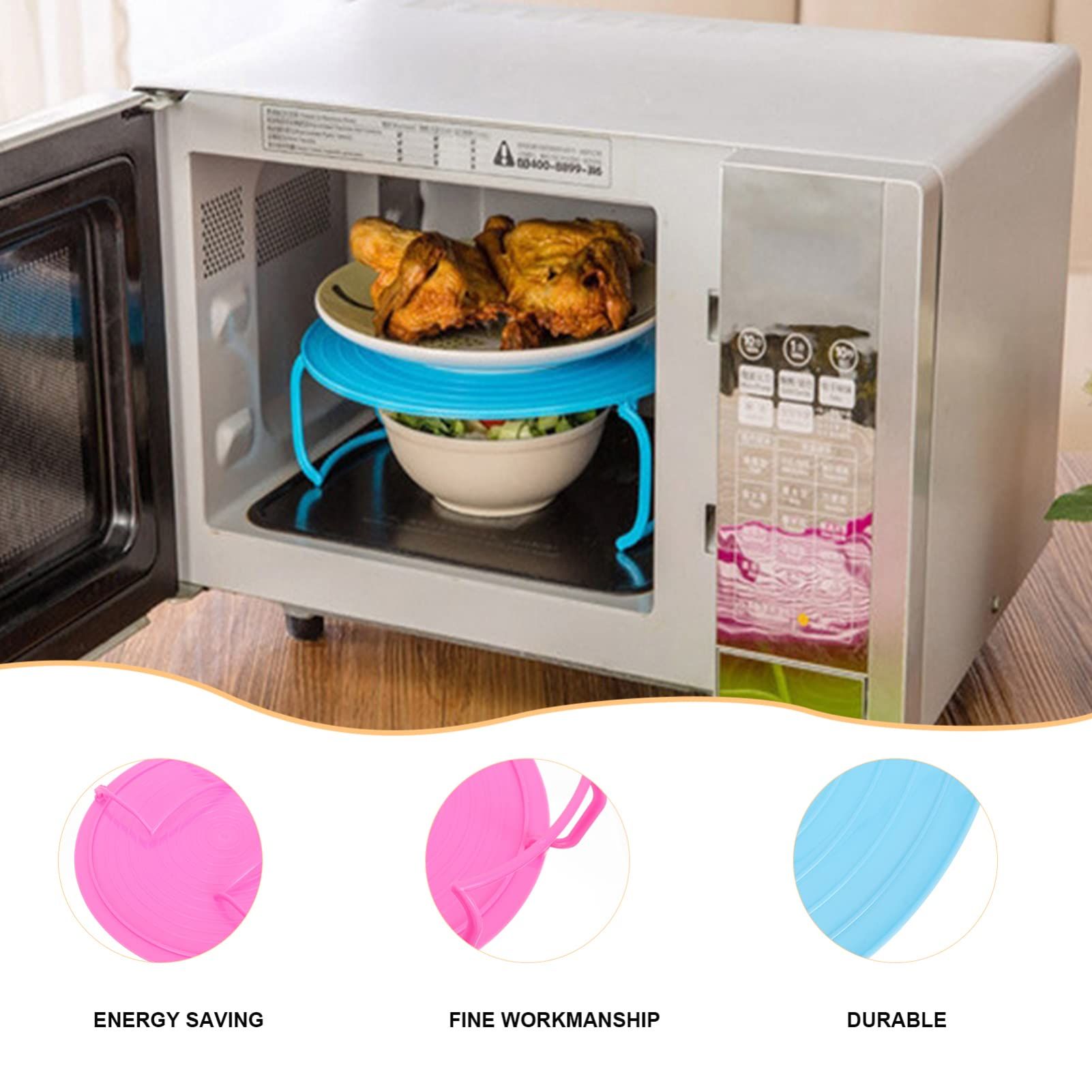 2pcs Microwave Steam Rack Accessory Tray Microwave Tray Microwave Food Rack
