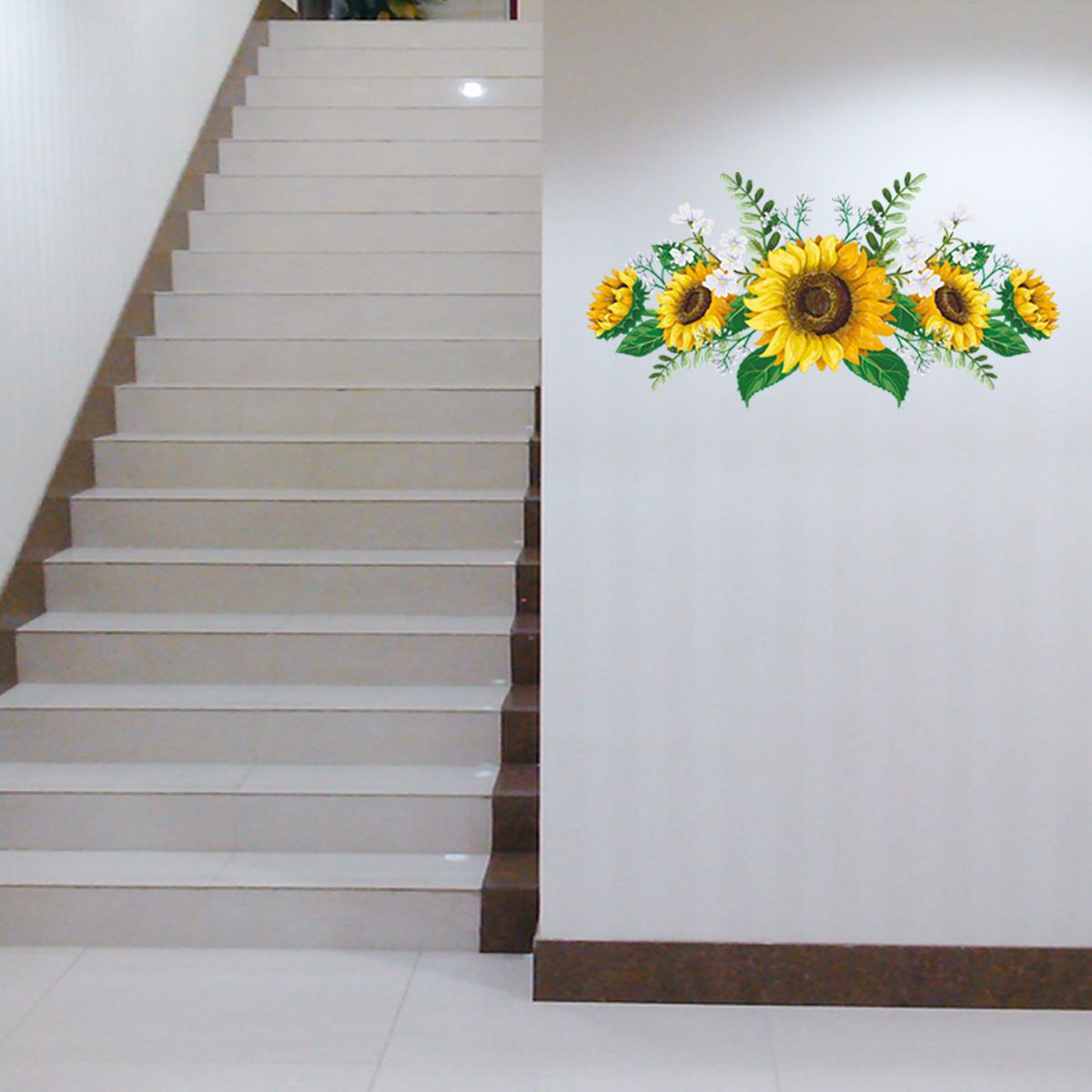 Wall Stickers Sunflower Floral Removable Wall Decals for Walls Door Peel and view 2