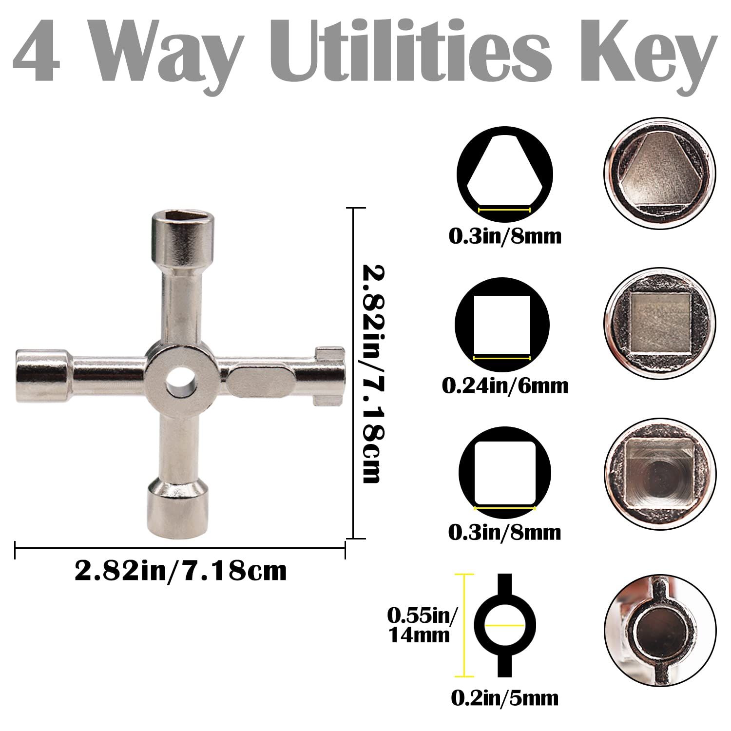 2PCS 4 Way Sillcock Key Wrench Set Water Key — image 1