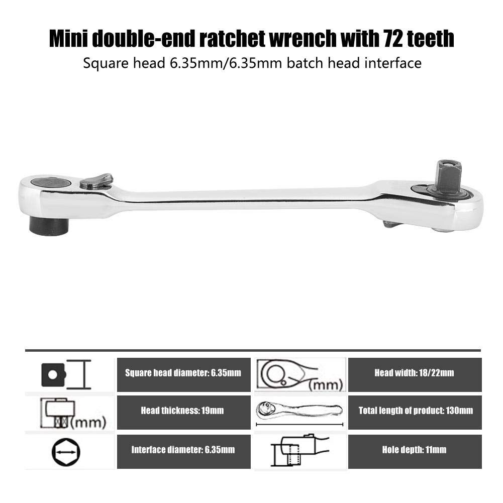 1/4" Inch Mini Ratchet Wrench 72 Teeth Drive Ratchet Wrench Tool Allen Wrench — image 1