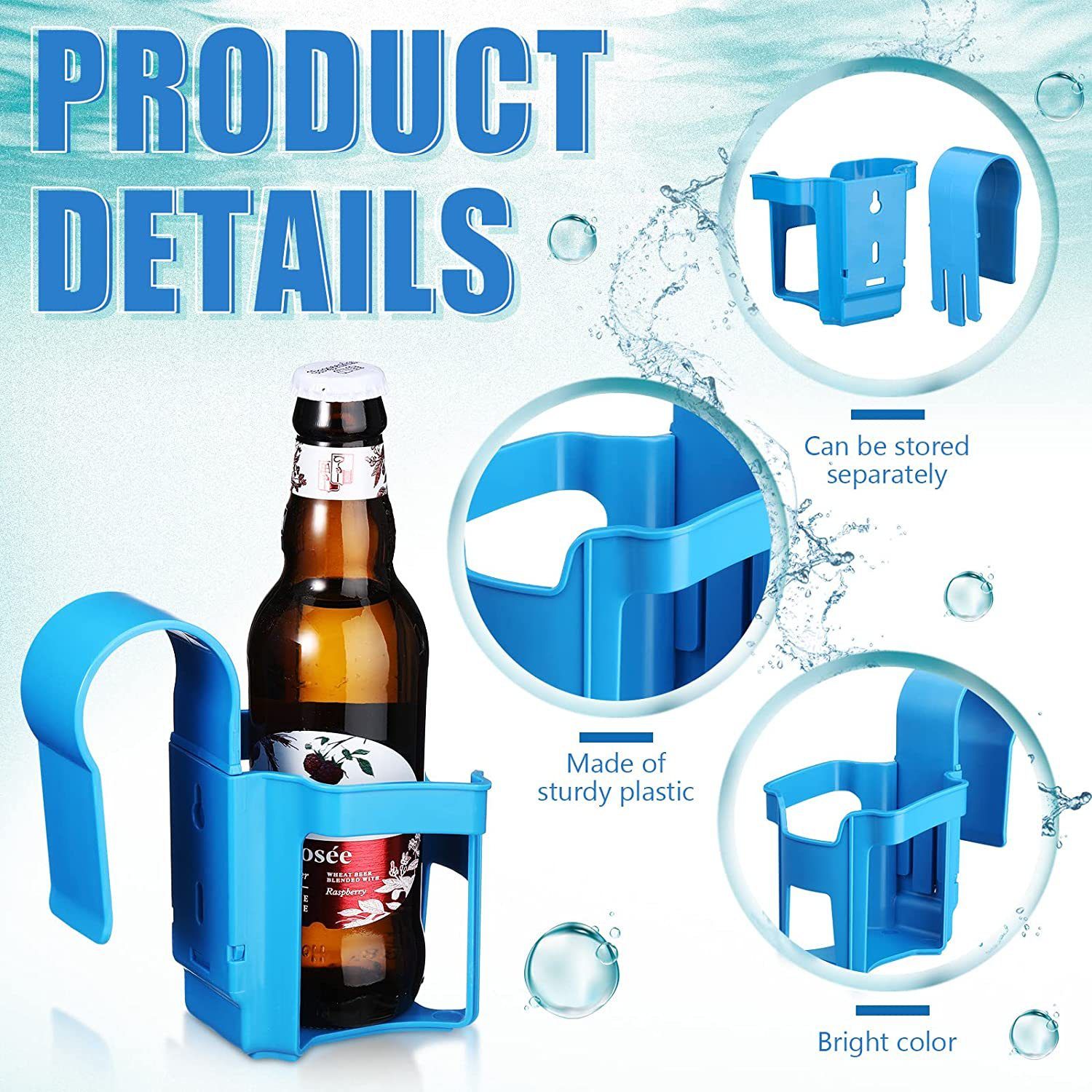 2 Pack Pool Cup - Above Ground Pool Accessories - Floating Drink Holder for view 2