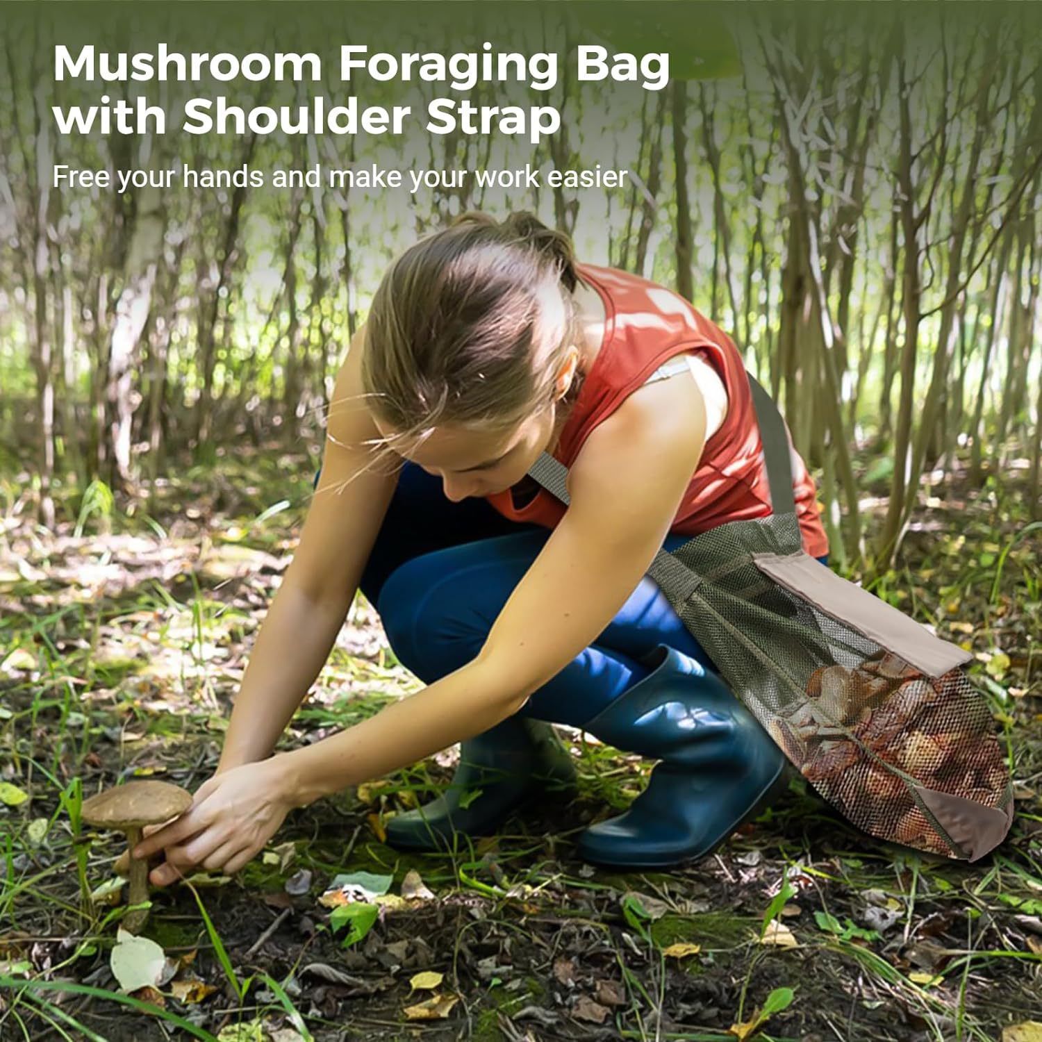 Practical Mushroom Picking Bag Cute Mushroom Foraging Supplies Mushroom view 2