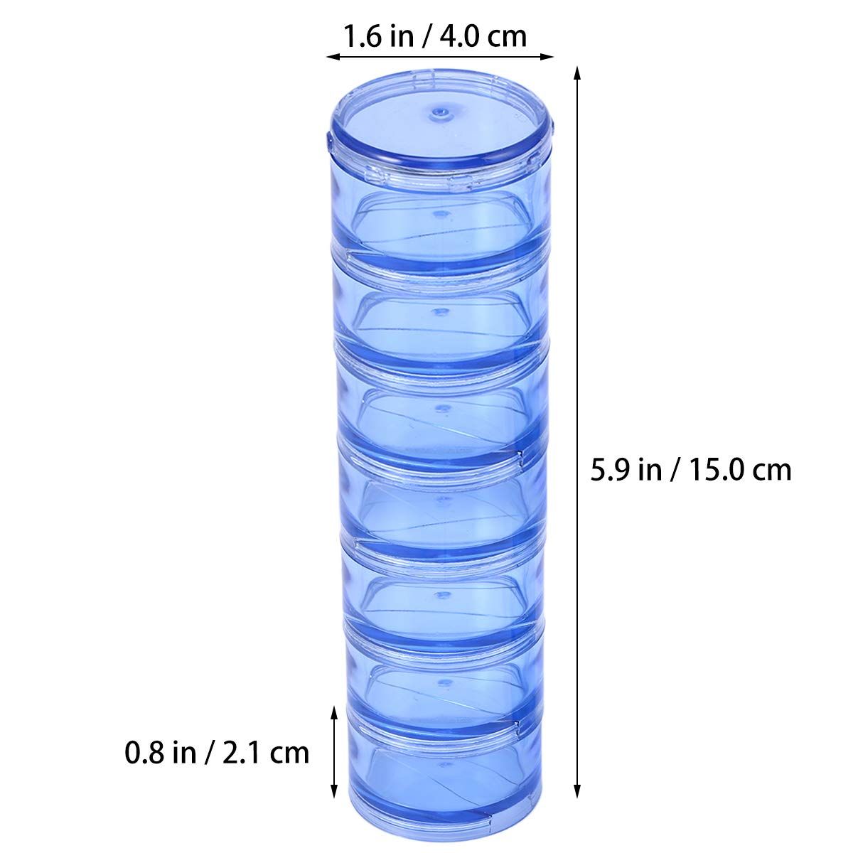 1 Set Cylinder Stackable Pill Box Round Weekly Pill Container Case Dispenser view 3
