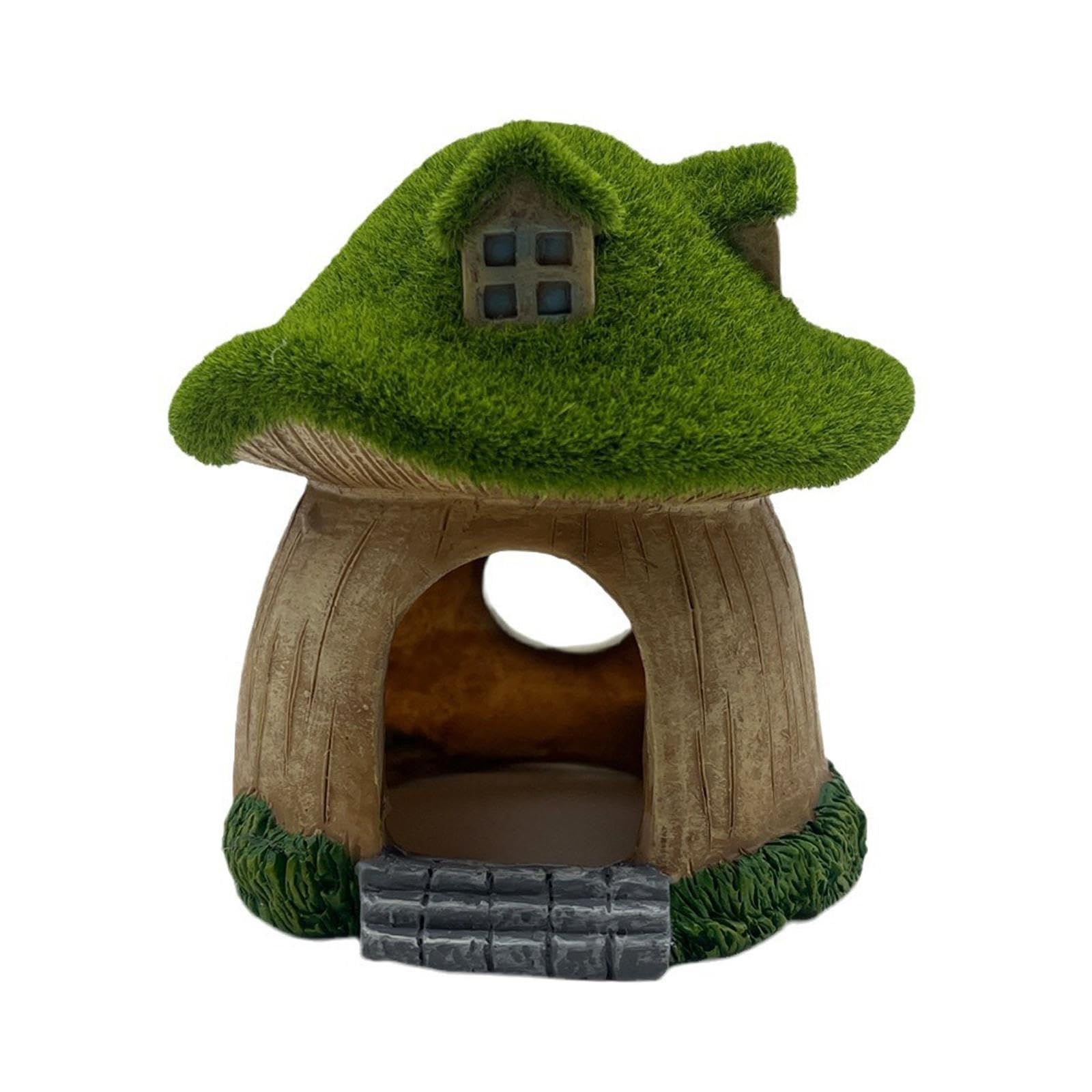 Aquarium Decoration Green Moss Mushroom House view 4