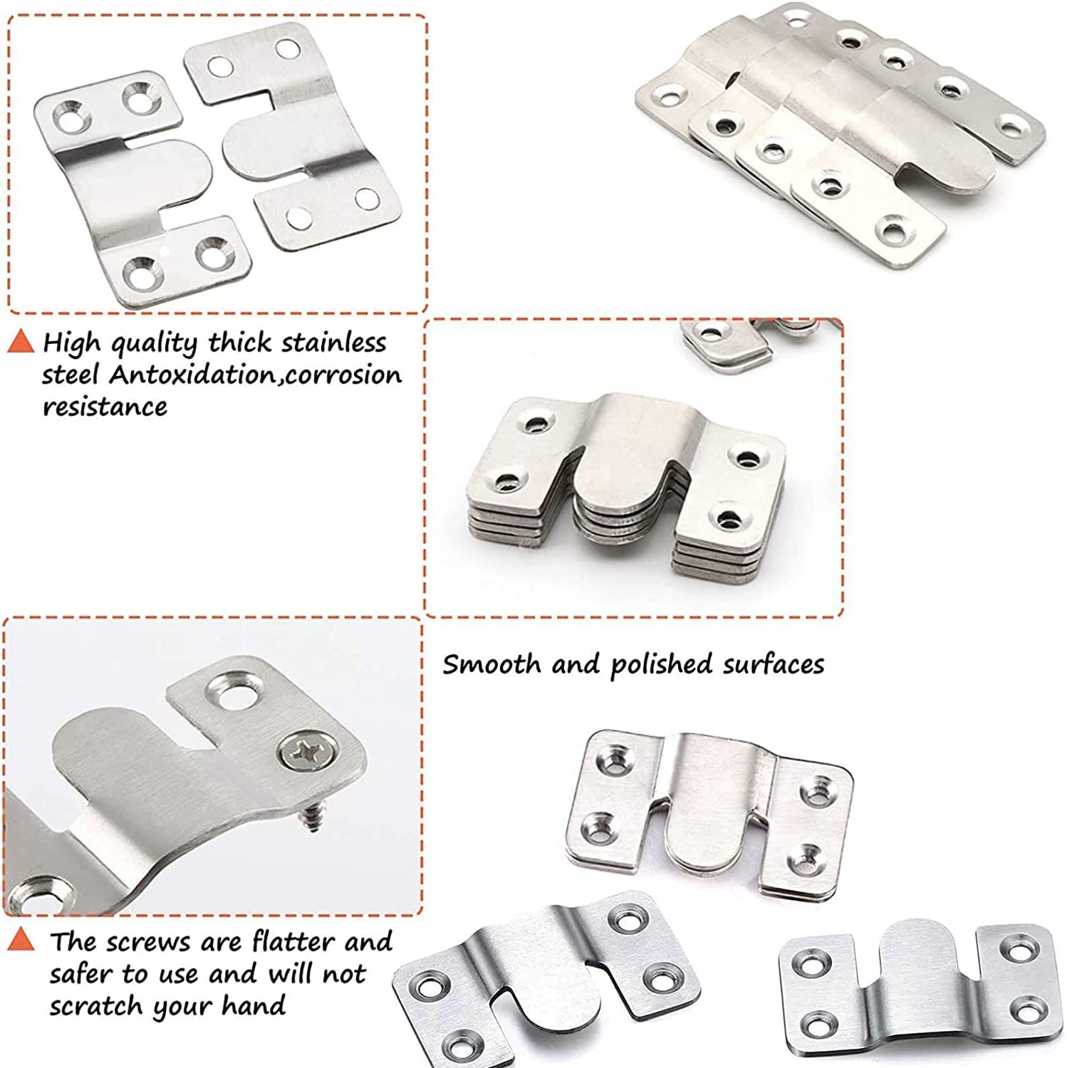 Flush Mount Bracket, Headboard Wall Mounting Brackets-56 x 30mm Interlocking view 3