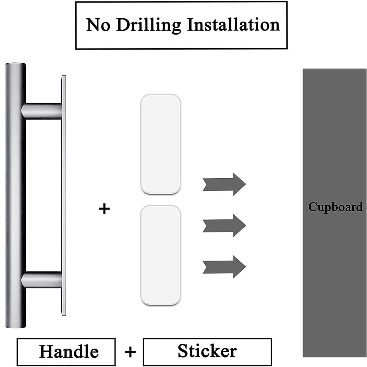2pcs Self-Stick Push Pull Helper Hidden Cabinet Handle ABS Plastic Door Window view 3