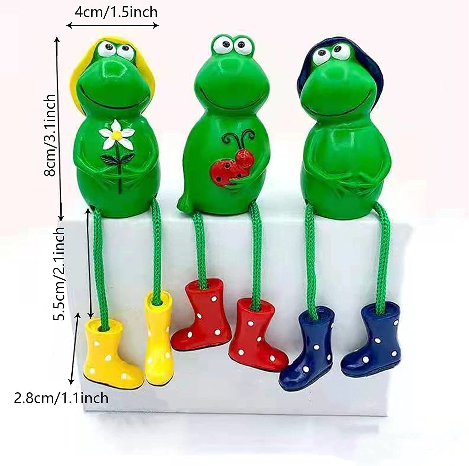 Cute Frog Garden Decor, Sitting Frog Garden Statue Outdoor, 6.2inch Frogs