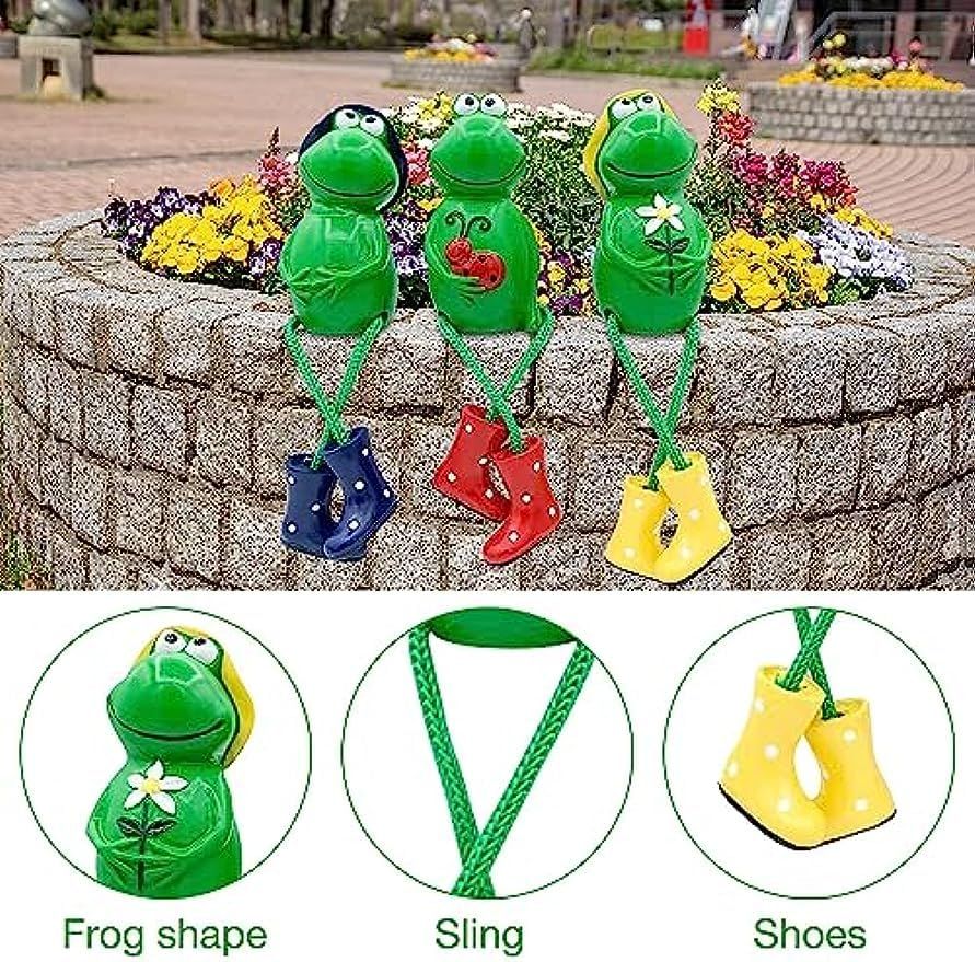 Cute Frog Garden Decor, Sitting Frog Garden Statue Outdoor, 6.2inch Frogs view 2