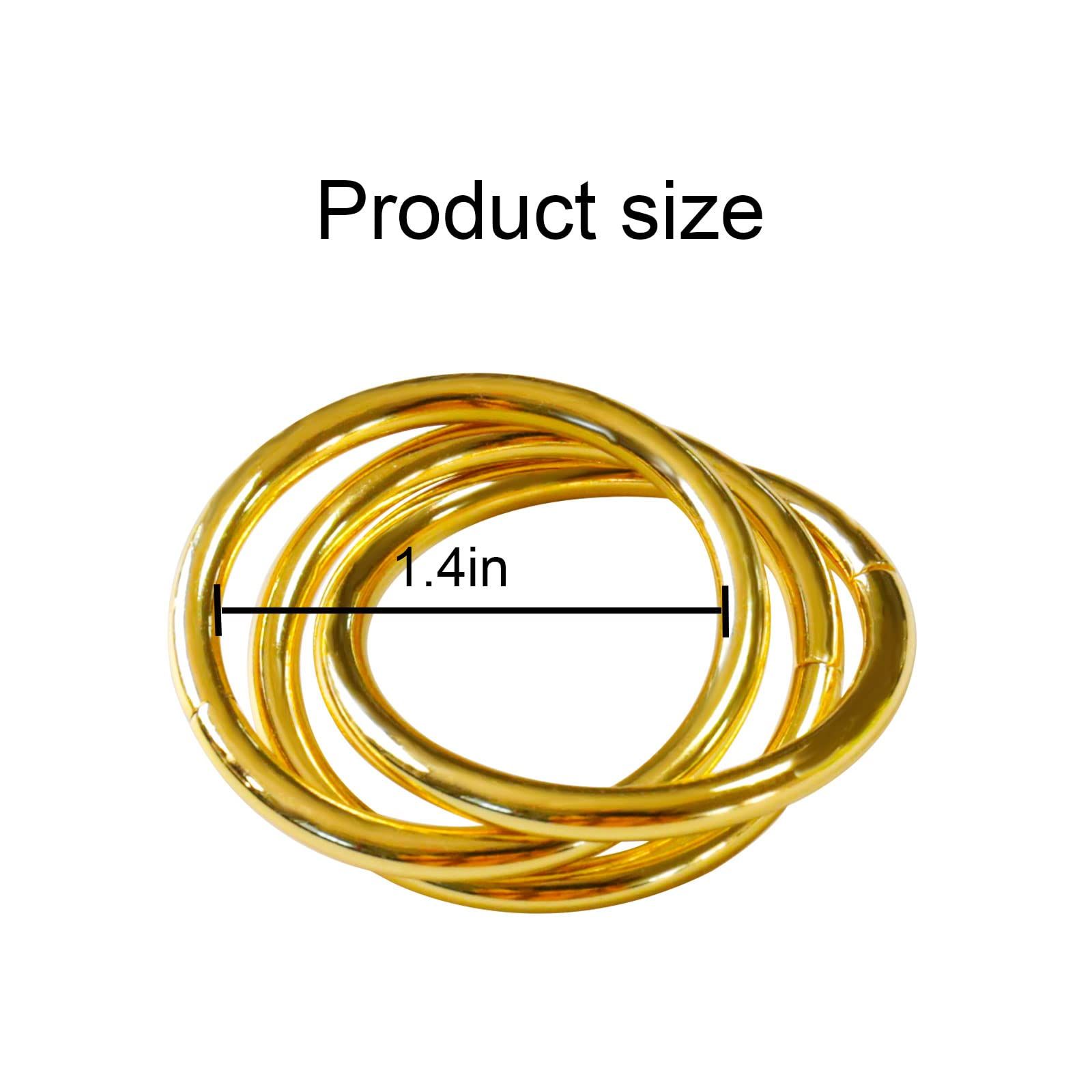 Napkin Rings Set of 8,Gold Napkin Ring Holders for view 4