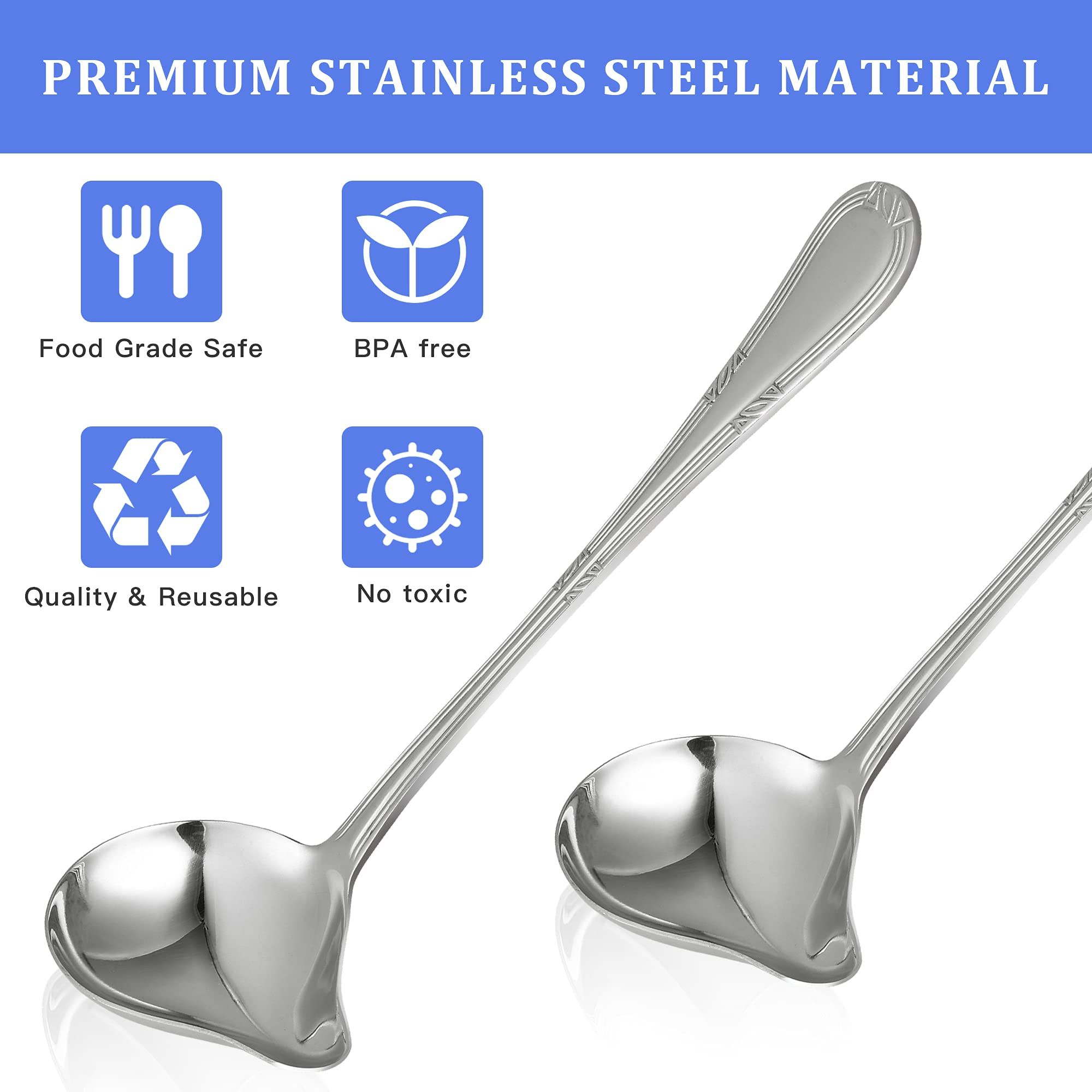 2 Pack Stainless Steel Drizzle Spoon with Spout Small Gravy Ladle view 5
