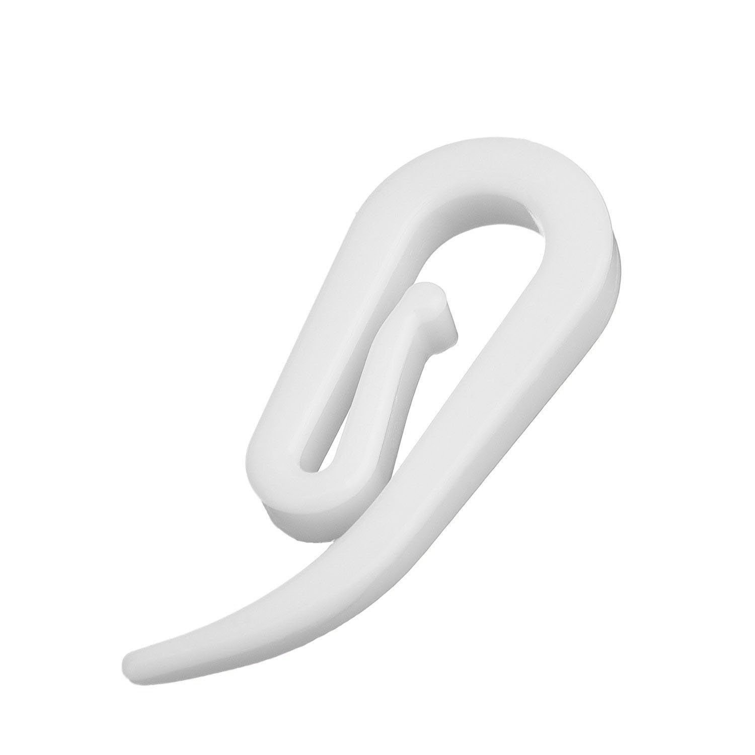 200pcs White Plastic Curtain Hooks for Window Curtain — image 1