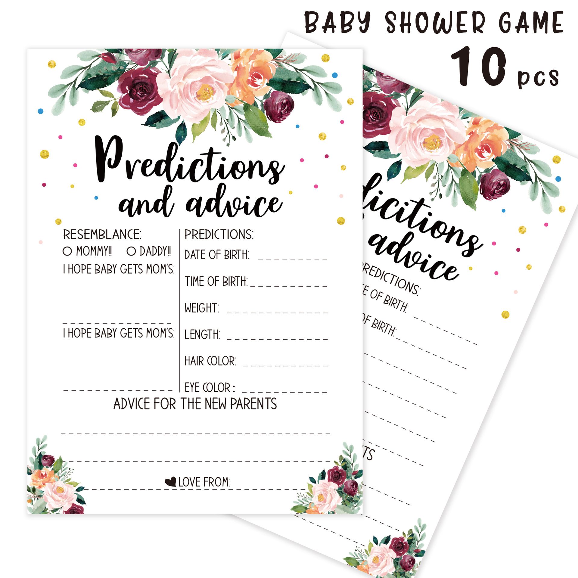 5 PCS Draw Baby Shower Games