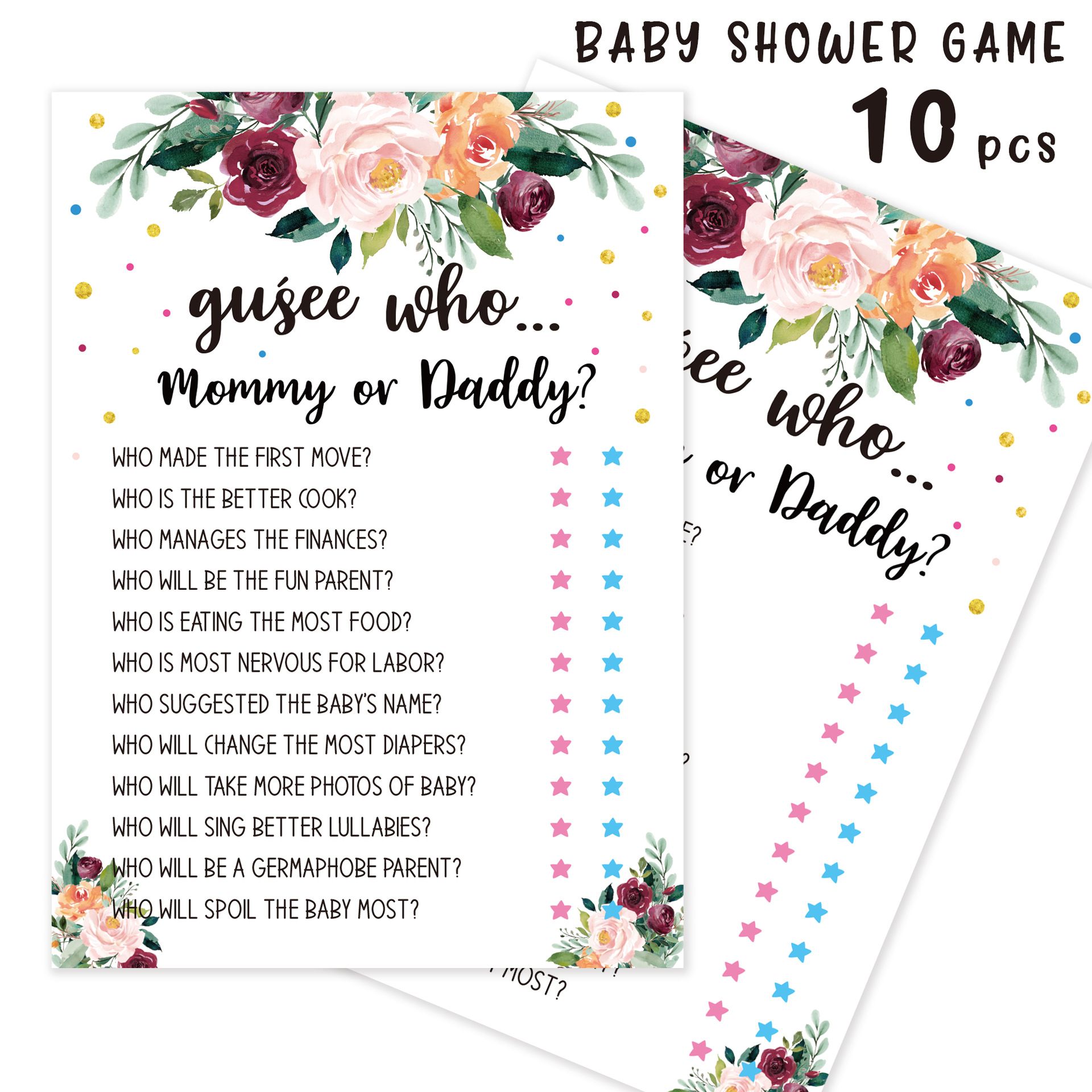 5 PCS Draw Baby Shower Games view 5