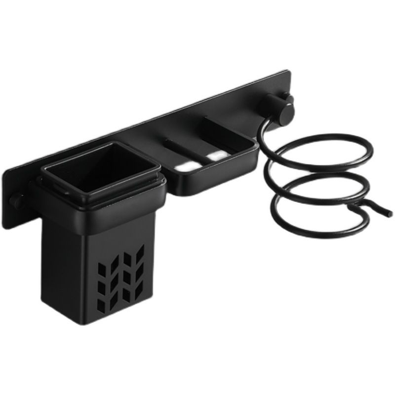 Dryer Holder Hairdryer Station Wall Mounted Spiral Shelf Bracket Stand Hanger — image 1