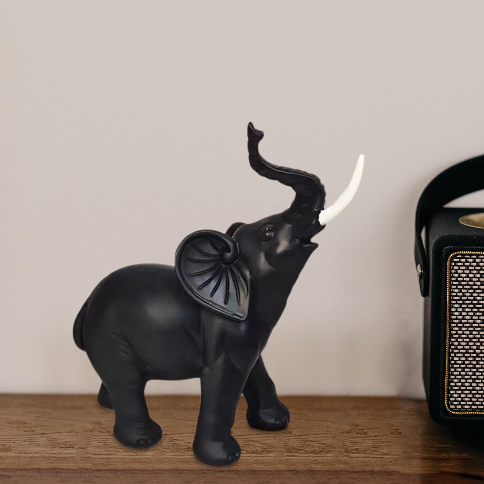 Desktop Figurines Resin Sculpture Feng Shui Decor Collections Elephant Statue view 4
