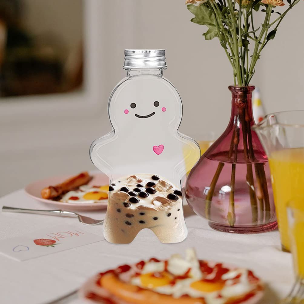 Juice Bottles 10Pcs Gingerbread Man Christmas Candy Jar Plastic Kitchen view 3