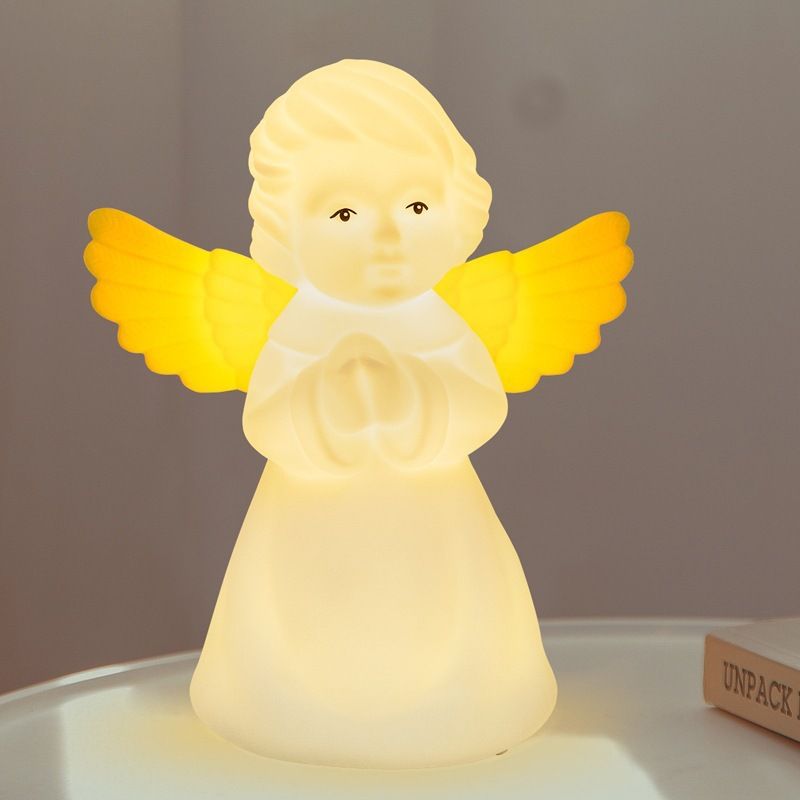 Night Light for Kids, Multi-Color Angel Silicone Lamp with Tap Control view 5