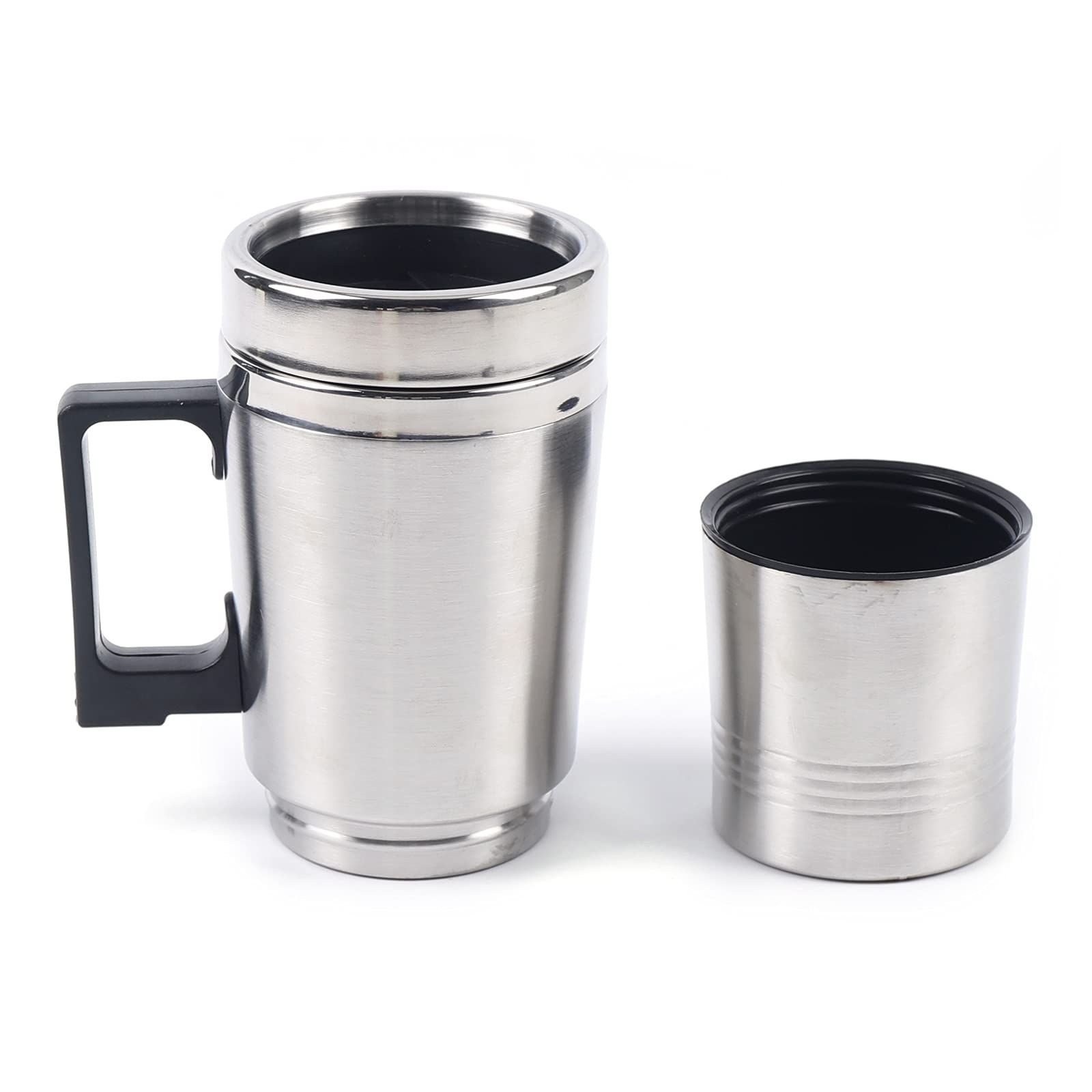 12V Car Heating Cup Car Heated Mug Stainless Steel Heating Mug 300ml Portable view 3