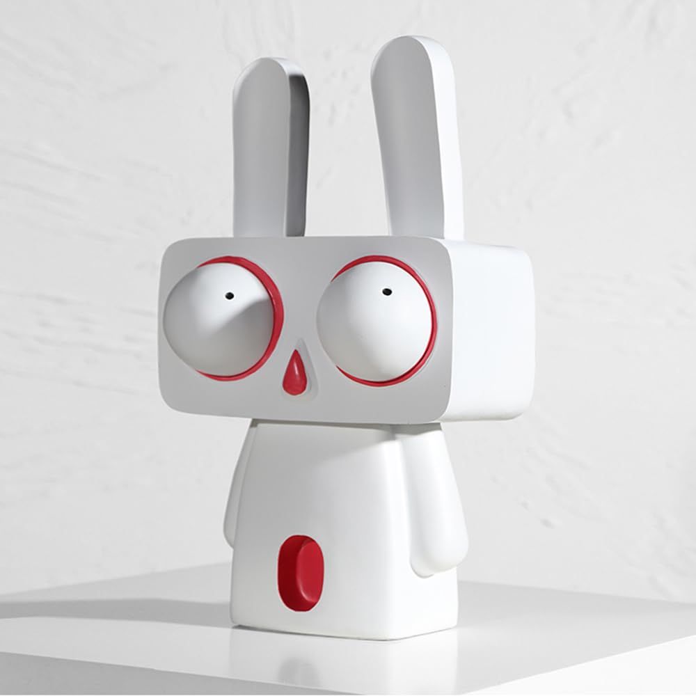 Resin Big Eyes Rabbits Sculptures view 4
