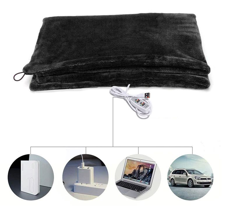 USB Heated Warm Fleece Shawl & Wrap Intelligent Electric Heating Blanket for view 3
